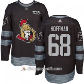 Män Ishockey Ottawa Senators Tröja Mike Hoffman 68 1917-2017 100th Anniversary Adidas Svart Authentic